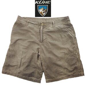 Kuhl Quick Dry Outdoor Hiking Cargo Shorts Snap Zippered Men "38" Real Waist 40